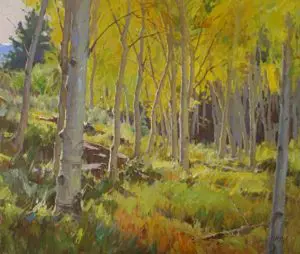 Autumn Walk, oil painting by J. Chris Morel, 24x28