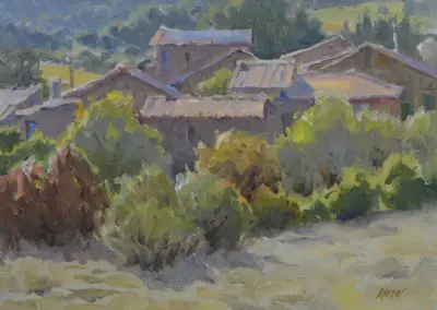 FR Mountain Village, oil painting by Chris Morel