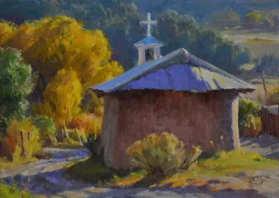 Fall Chapel, by J. Chris Morel, 12x16, Oil painting