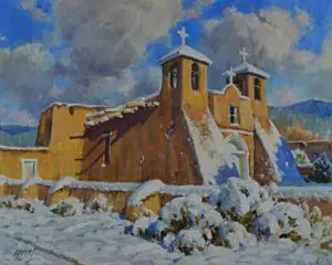 St Francis in Snow by J. Chris Morel