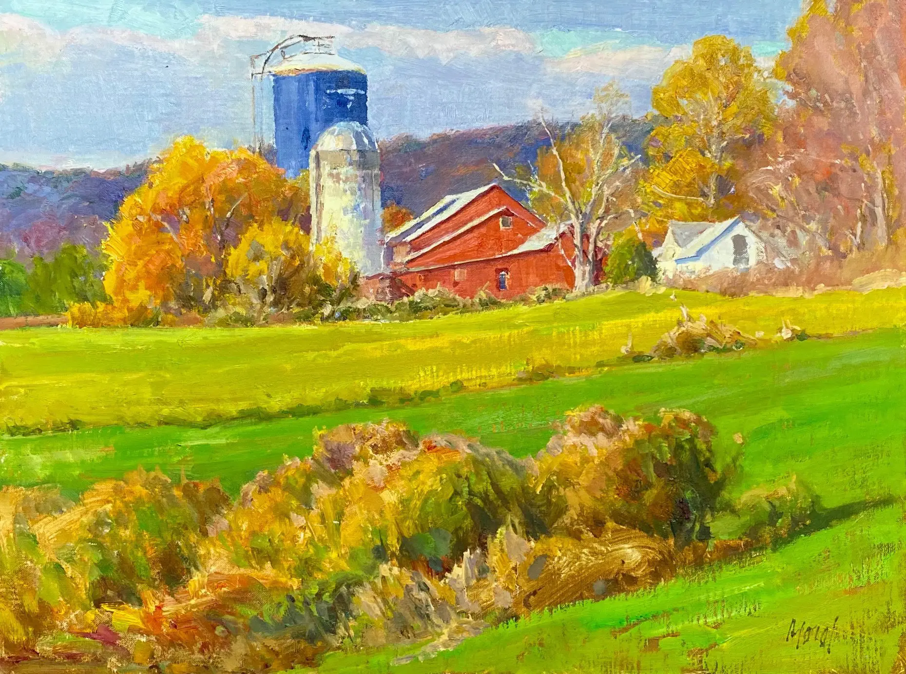 Red Barns, Harvester Silo” 12x16” oil