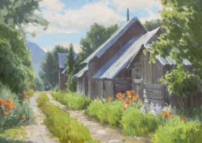 Back Alley Crested Butte ©J. Chris Morel, 14x18, Oil