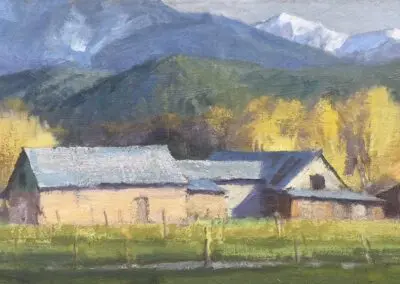 Rodarte Adobes ©J. Chris Morel, 6.5x14 Oil