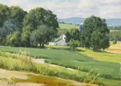 Summer Fields Bershires ©J. Chris Morel, 9x12 Oil