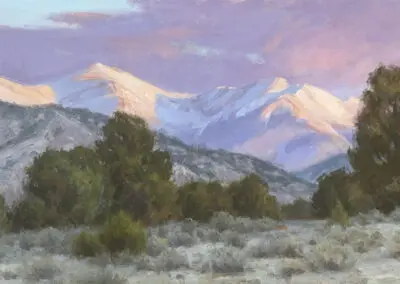 Collegiate Peaks Sunrise ©J. Chris Morel, 16x32 , oil