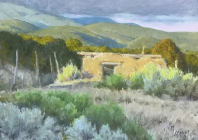 Pueblo Ruins Picuris ©J. Chris Morel, 12x16, oil